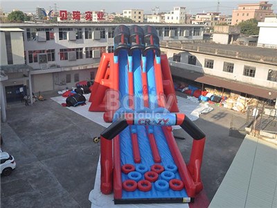 Giant Inflatable Water Slide With Obstacle Course For Inflatable Fun Run 5k , Inflatable Tire Obstacle Course